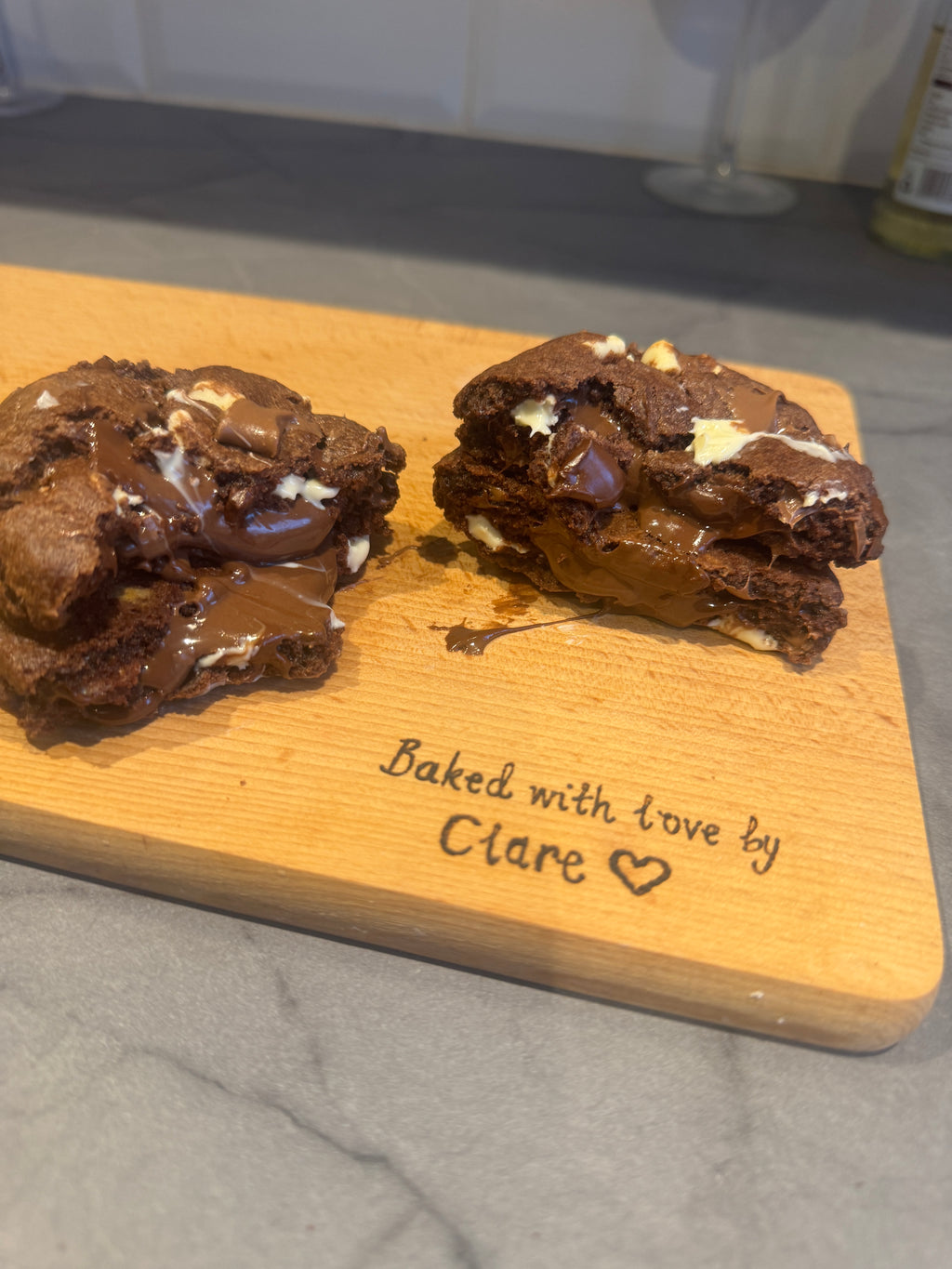 4/6/12 Nutella Stuffed Triple Chocolate Cookies Gift Box - Prices from £11.00 – Fresh Baked, Personalised Messages